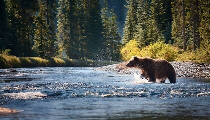 brown bear in the lake