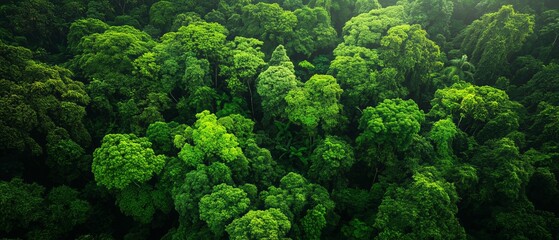 Wall Mural - lush green forest with many trees. the trees are tall and green, and the forest is full of life
