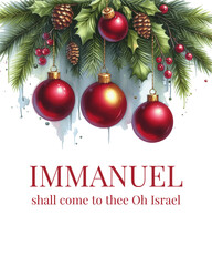 Wall Mural - Immanuel shall come to the oh Israel. Simple minimalist Christmas design 