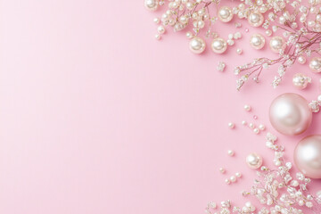 Wall Mural - pastel pink glitter pearl decoration background with copy space