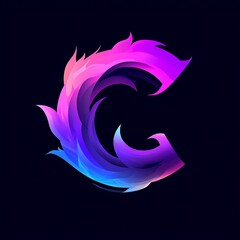 Wall Mural - abstract letter c logo design. colorful fire flames. gradient colors.