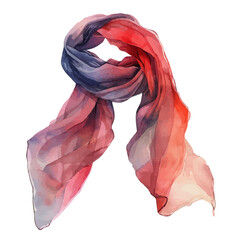 Wall Mural - A watercolor drawing of a Scarf, isolated on a white background. Scarf vector.