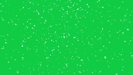 Wall Mural - snowflakes falling in front of green screen. seamless looping snowfall animation for video editing o