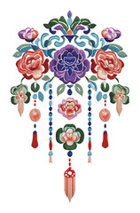 Wall Mural - PNG Intricate floral embroidery design