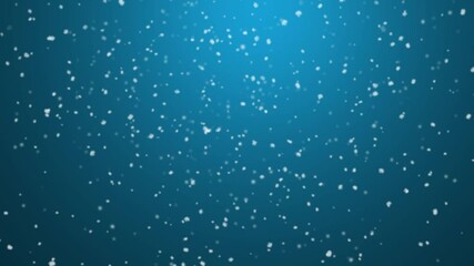 Wall Mural - blue snowy holiday background. festive falling snow wallpaper for christmas or winter video. seamles