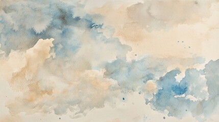 Aufkleber - This artwork showcases delicate shades of blue and beige, blending seamlessly to create a tranquil atmosphere reminiscent of soft clouds. Generative AI