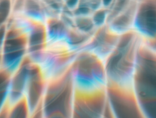 Wall Mural - captivating abstract illustration featuring iridescent ripples and overlapping bubbles in soft hues 