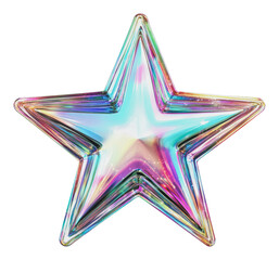 Wall Mural - png colorful star shape with shimmering reflections