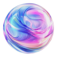 Poster - png colorful swirls in a glass-like sphere design