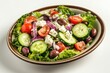 © Mark - Classic Greek Salad with Feta Cheese, Olives, Cucumber, Tomatoes, Red Onions, and a Light Mediterranean Dressing