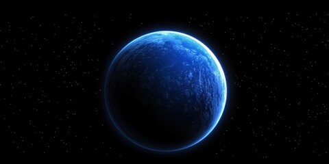 Wall Mural - stunning view of a blue planet surrounded by stars against a dark cosmic background perfect for illu
