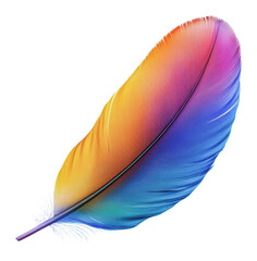 Wall Mural - png vibrant feather on white background