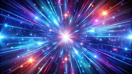 cosmic hyperspace background with neon glowing abstract rays and stars in motion, , speed of light, 