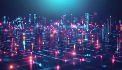 Aufkleber - Innovative business network representation, people linked across continents by digital pathways, global and futuristic appeal, AIinspired icons, vibrant colors, highdetail style
