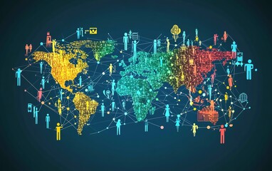 Leinwandbilder - Stunning global business network illustration