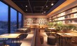 © luluk - Modern Library with Bookshelves and Cozy Seating for Relaxation and Study