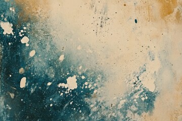 Aufkleber - Soft hues of blue and cream blend beautifully with abstract splashes, creating a serene watercolor texture ideal for artistic projects. Generative AI