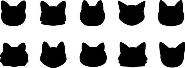 Naklejka na meble Cats simple silhouette icons.