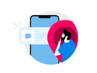 Wall Mural - geotargeted push notifications for local marketing. use geofencing technology to send location-based