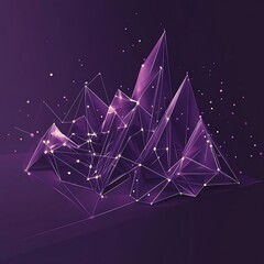 Wall Mural - purple futuristic digital dashboard featuring glowing panels and data displays image