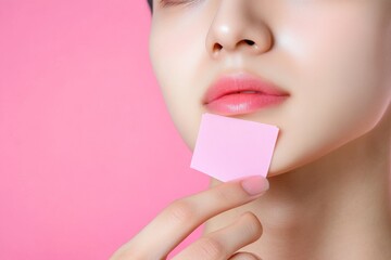 a teenager applying an acne patch to a breakout on their chin