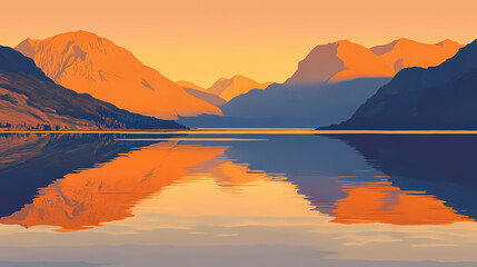 Wall Mural - sunrise in the mountains