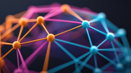 Abstract Network Connectivity Teamwork Technology SEO Data Digital Nodes Links Structure Global