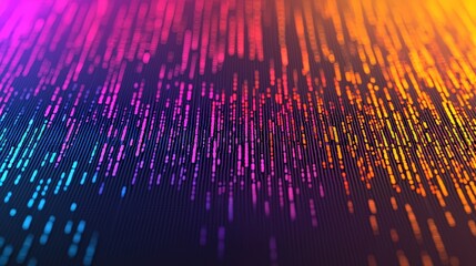 Abstract Digital Data Stream Colorful Neon Lines Technology Background