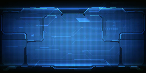 Wall Mural - futuristic frame,screen,panels,border and windows for head up display or dashboard control and techn