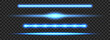 © vika_k - Glowing blue neon tube lamp set. Led light blue line beam collection. Bright luminous fluorescent bar stick lines. Shining cold color strip element pack to divide, separate, decorate. Vector