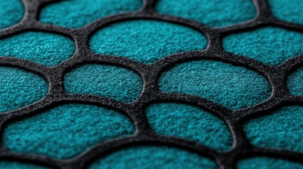 Teal Black Honeycomb Texture Abstract Background Geometric Design Close up Detail