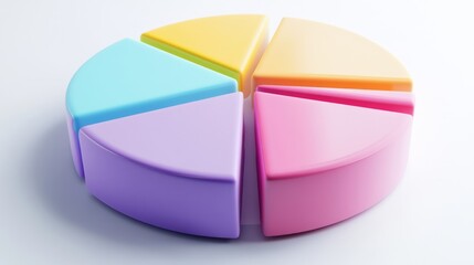 Poster - Colorful Pie Chart Representation on a Bright Background, Ideal for Data Visualization, Presentation, and Educational Purposes, Showcasing Diverse Segments and Visual Appeal
