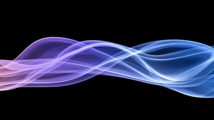 Aufkleber - Ethereal Flowing Waves of Colorful Light on a Black Background, Ideal for Creative Projects, Events, and Artistic Expressions in Digital Design