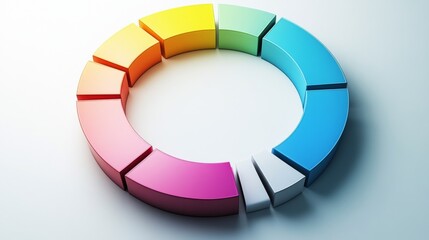 Poster - Colorful Circular Chart with Segmented Design Ideal for Presentations and Data Visualization Applications