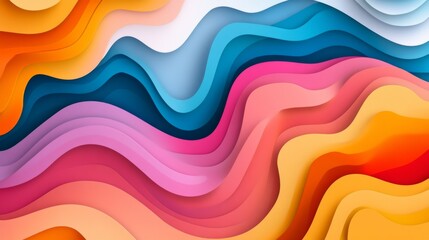 Leinwandbilder - Vibrant Abstract Waves of Colorful Curves and Smooth Gradients for Creative Backgrounds and Modern Designs, Ideal for Digital Art and Graphic Projects