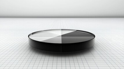 Aufkleber - Minimalist Circular Object with Geometric Sections on a Light Background for Use in Modern Design Projects or Abstract Visual Themes