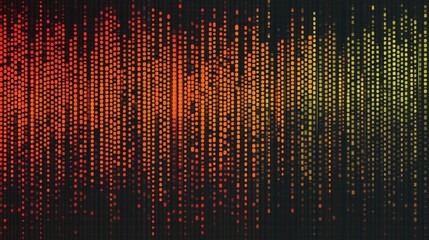Aufkleber - Colorful Sound Wave Visualization with Bright Dots Against a Dark Background Reflecting Music Pulse and Rhythm Pattern for Creative Projects