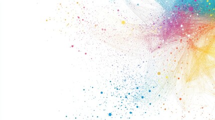 Fototapete - Colorful Abstract Background with Elegant Splashes of Light, Gradient Overlays, Tendrils, and Dots Creating a Modern Artistic Atmosphere for Design Projects
