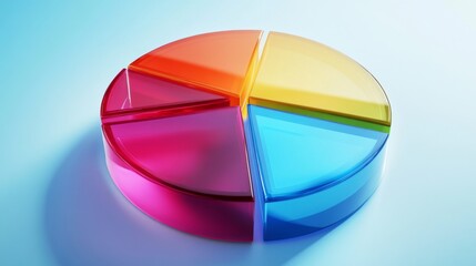 Poster - Vibrant and Colorful Transparent Pie Chart Representation of Data Segmentation for Business and Marketing Analysis
