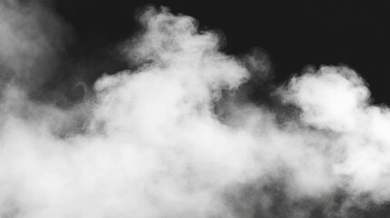 Fototapete - Ethereal White Smoke Clouds on a Black Background Creating a Mysterious and Atmospheric Visual Effect for Creative Projects and Designs