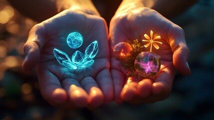 Aufkleber - Healing energy exchange nature digital art outdoor close-up spirituality