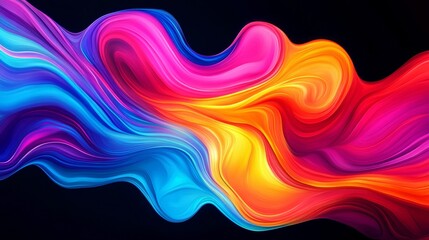 Wall Mural - Abstract digital art piece colorful fluid design It A psychedelic style