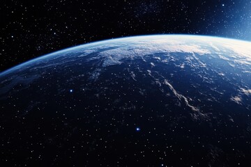 Wall Mural - A stunning view of Earth from space with clouds and stars.