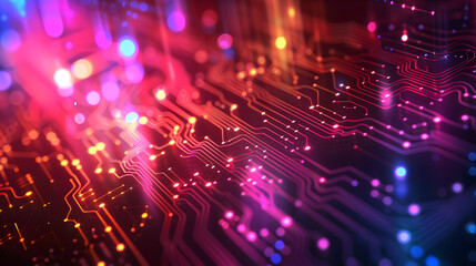 Abstract technology concept. High computer color background. Vector illustration
