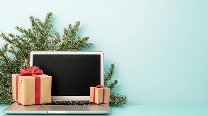 Holidaythemed online shopping page with  Exclusive Christmas Gift Sale  text