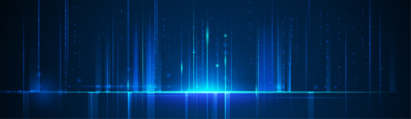 Fototapete - Big Data futuristic, hi tech technology, light line design. Vector datum digital background. Illustration innovation data system, cyber space, communication internet, information, connection concept