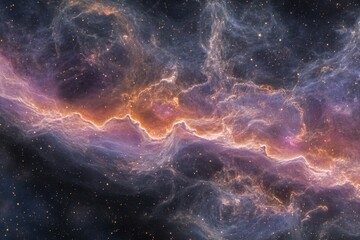 cosmic nebula with swirling gas and dust.