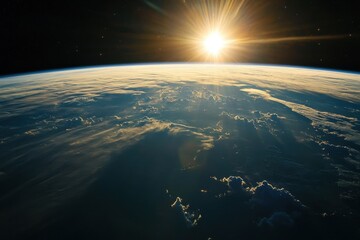 Wall Mural - sunrise over earth from space. (3)