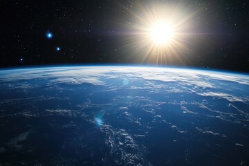 Wall Mural - sunrise over earth from space. (5)