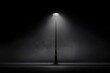 © Panuwat - Black white photograph street lamp post middle dark Minimalist